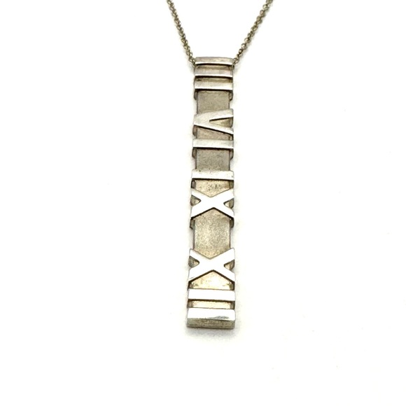 Tiffany & Co Silver Atlas BarPendant Necklace